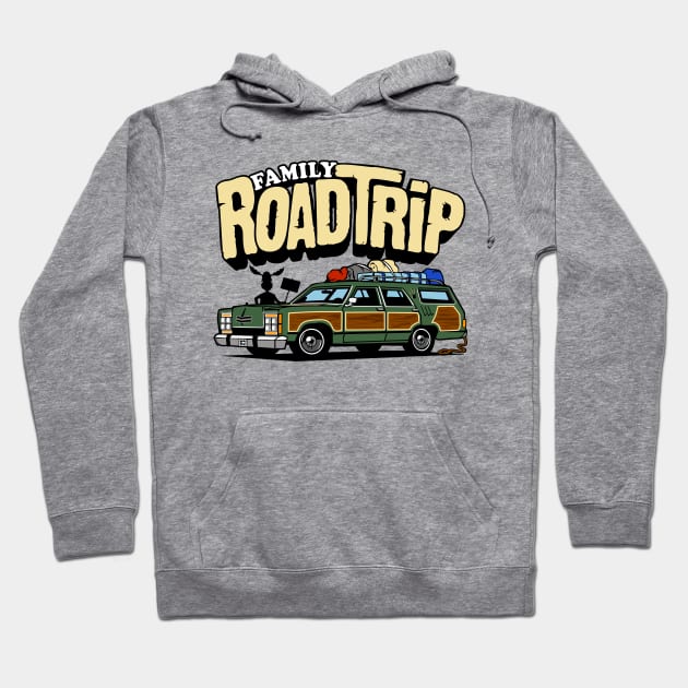 Funny Family Road Trip in the Vintage Truckster Queen Station Wagon Hoodie by ChattanoogaTshirt